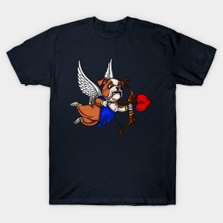 English Bulldog Funny Valentines Day Dog Cupid T-Shirt